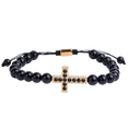 thumbnail image 1 of Pulsera Hombre LUCKMAN Jade Negro Zirconias Acero Inoxidable UNITALLA, 1 of 5