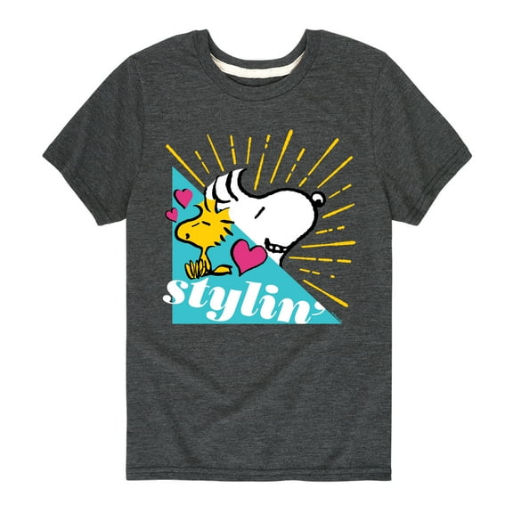 Peanuts - Snoopy Woodstock Stylin - Toddler And Youth Short Sleeve Graphic T-Shirt