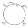 thumbnail image 1 of Multi Dragonfly Firefly Cheville Bracelet Pendant pour Femmes.925 Argent Sterling Réglable 9 à 10 Pouces, 1 of 3