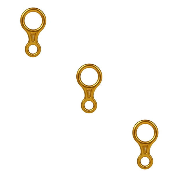 Soidarity Anillo de escalada de montaña Descensor profesional de 8 formas para cuerda de 8-13 mm Oro Oro 3piezas Soidarity CBP341157