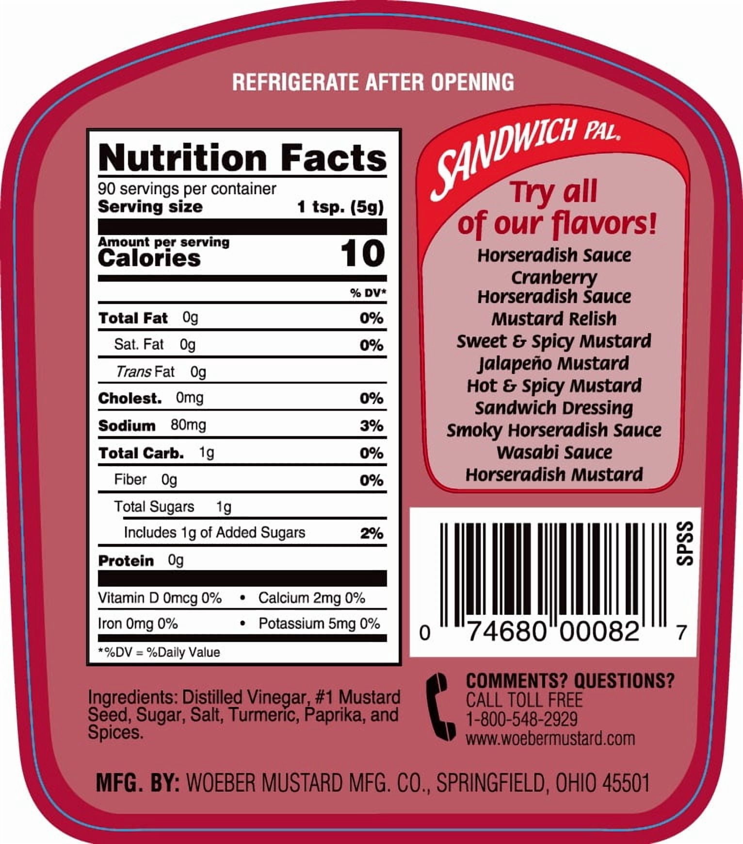 (6 pack) Woeber'S Sandwich Pal Sweet And Spicy, 16 Oz.