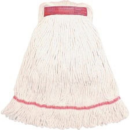 Genuine Joe Narrow Band Medium Mophead - Medium - Rayon, Cotton, Cotton - White - 1Each Genuine Joe Narrow Band Medium Mophead - Medium - Rayon, Cotton, Cotton - White - 1Each