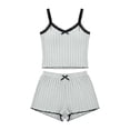 thumbnail image 6 of NominalSnug Womens Rib Knit Pajama Set Summer Lace Trim Cami and Shorts 2 Piece Loungewear with Adjustable Straps Soft Sleepwear, 6 of 6