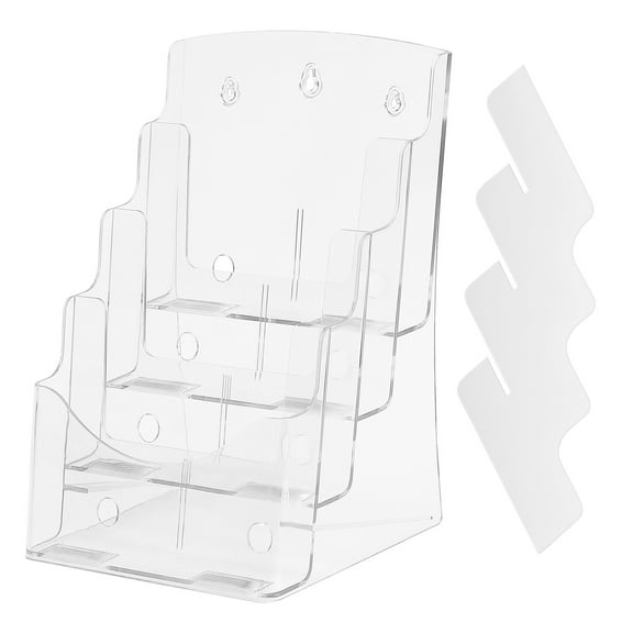 KFFKFF 8.5 x 11 inch Acrylic Brochure Rack 4-Tier Literature Display Stand