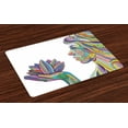 thumbnail image 1 of Ambesonne Boho Place Mats Set of 4, Yoga Pose in Lotus Flower, Standard Size, Multicolor, 1 of 5