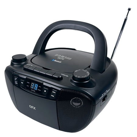 QFX Bluetooth CD/Cassette/Radio/USB Boombox , Black