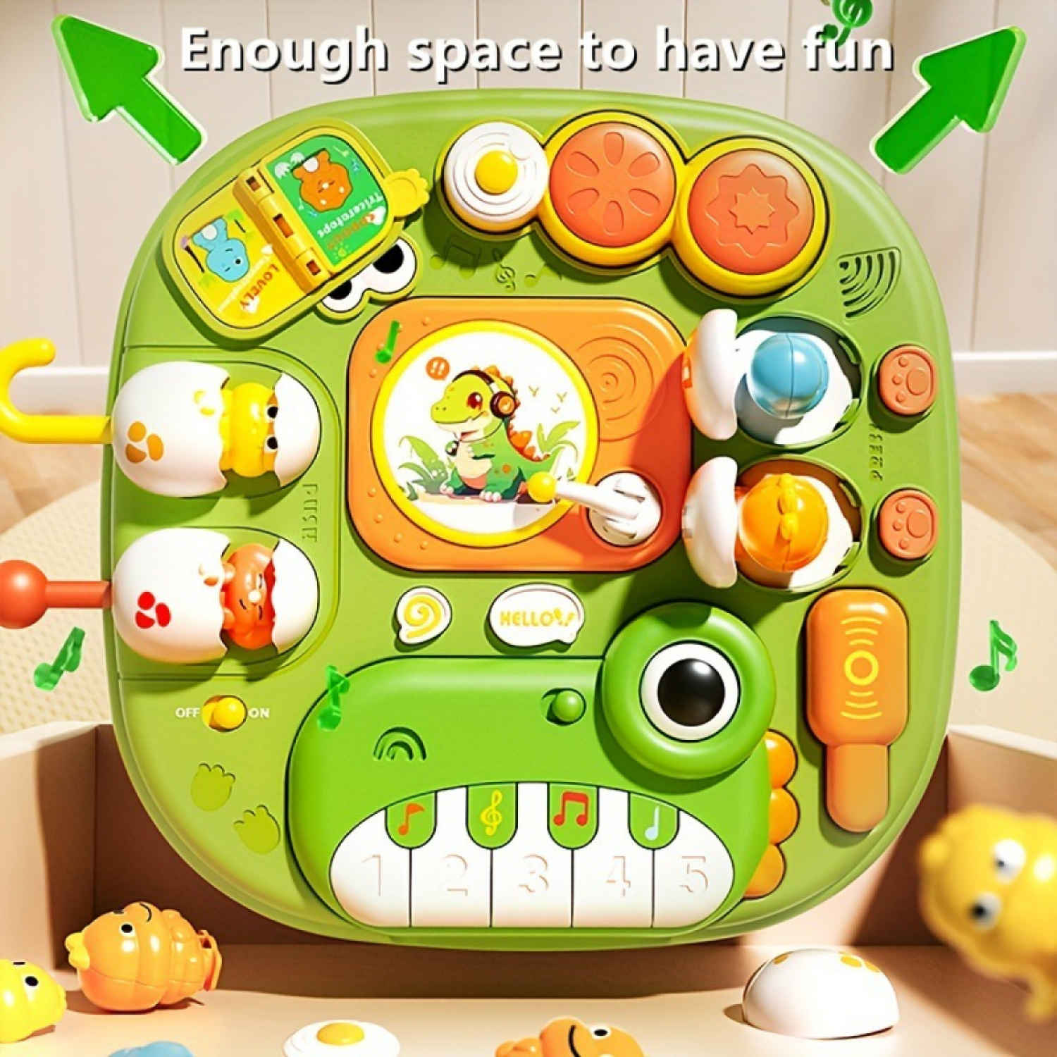 Baby Activity Table Learn Activity Center with Dinosaur Musical Piano & Light for Toddlers 18M+