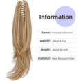 thumbnail image 2 of ORUYROP Extension de Queue de Cheval Blonde, extensions de Cheveux de Queue de Cheval 20 Pouces Extension de Cheveux Queue de Cheval Griffe Bouclée Postiche Synthétique d'Apparence Naturelle pour Femmes, 2 of 5