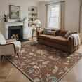 thumbnail image 3 of GENIMO 5'x7' Area Rug for Living Room, Machine Washable Non Slip Low Pile Rug for Bedroom Dining Room, Romantic Floral, Dusty Brown, 3 of 7