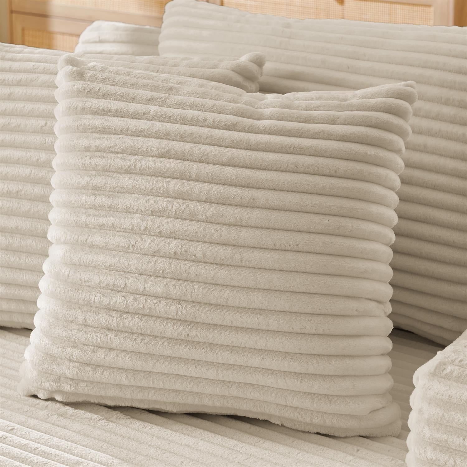 Demi Bonn 64" Velvet Fabric Single Lazy Sofa, Modern Fluffy Couch Lounge Chair for Indoor Living Room, Bedroom, No Assembly Needed, White