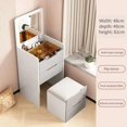 thumbnail image 1 of Tocador, mesa de maquillaje, gabinete de almacenamiento plegable, dormitorio, apartamento de tamaño pequeño, asiento y taburete integrados, mesita de noche, 1 of 4
