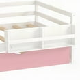 thumbnail image 5 of Multifunctional Pink Twin Size Wood Platform Bed - Features Built-in Bookshelf, Movable Wardrobe & Trundle for Versatile Use, 5 of 16