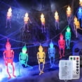 thumbnail image 1 of 1.2/2.5Meter Halloween Skeleton String Lights Battery Operated Halloween Led Lights 3D Horror Skull Halloween Party Decoration2m WarmWhiteUnited States He Qiyong unisex, 1 of 1