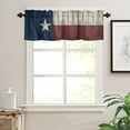 thumbnail image 2 of Texas Stars Kitchen Valances for Windows 42x18 Inch Kitchen Curtains Valances Rod Pocket Navy Blue Red Retro Gray Wooden Bathroom Window Valances for Window Treatment Decor, 2 of 6