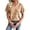 Khaki, variant on Womens Summer Shirts Casual Crew Neck Waffle Knit Tuic Tops Short Sleeve T Shirts Loose Fit Blouses