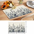 thumbnail image 6 of Navy Botanical Placemats Set of 4 Blue Dragonfly Flower Leaf Retro Style Place Mats Indoor Wipeable Table Mats Washable Cloth Dining Table Placemats for Kitchen Holiday Party Home Decor 13x19 Inch, 6 of 9