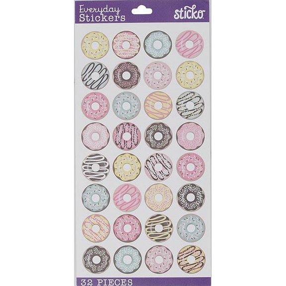 Sticko Mini Donuts Stickers, 32 Piece