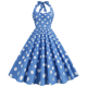 thumbnail image 3 of Vestido vintage sin mangas de los años 50 y 60 para mujer, vestido vintage con lunares y flores de los años 50 para fiesta de graduación, Halloween y rockabilly, 3 of 5