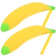 thumbnail image 2 of GAXIRE Estuche de silicona para lápices de 2 piezas con forma de plátano de dibujos animados para niños, organizador de papelería, 2 of 5