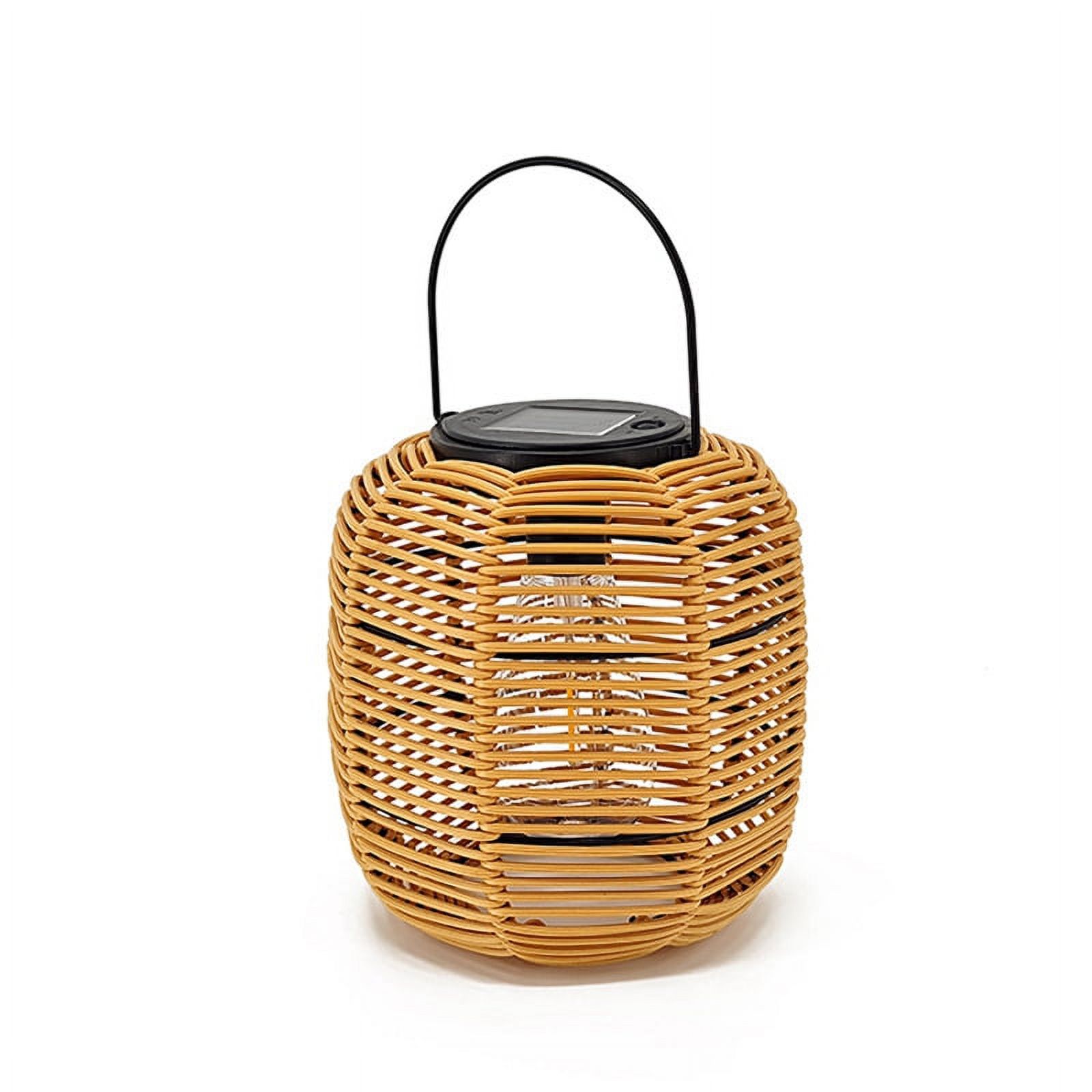 Solar Rattan Hanging Lantern with Handle