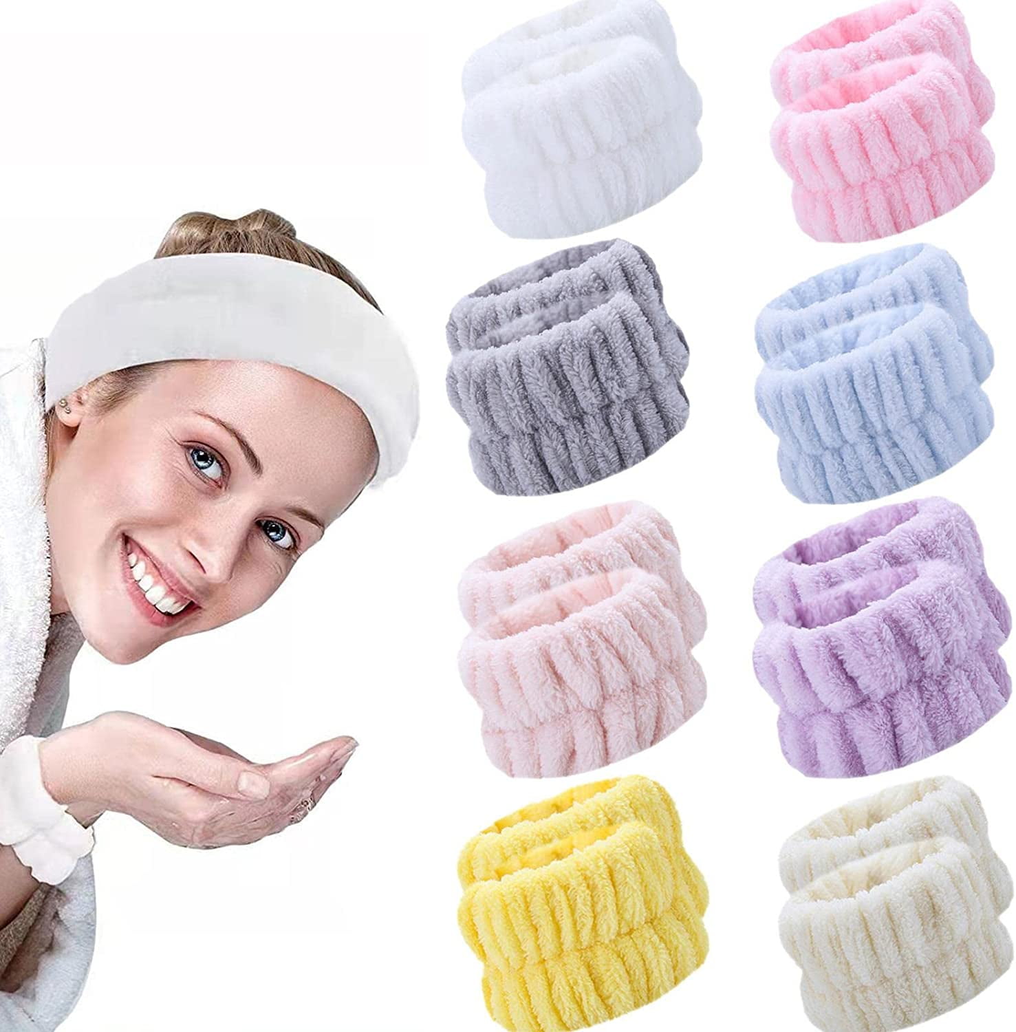 2 Pairs Face Wash Wristbands Wrist Spa Washband Microfiber Wrist Wash Towel Band for Washing