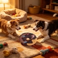 thumbnail image 6 of PoyoKee Cat Toys for Indoor Cats, Donut Shaped Squeaky Puppy Dog Toys to Keep Them Busy, Soft Crystal Fabric & with Squeaker for Small Dogs, Brown, 6 of 7