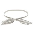 thumbnail image 2 of Women Waist Belt Leaves Shaped Elastic Spring Stylish Metal Waist Chain Belt for Dresses Silver, 2 of 12