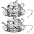 thumbnail image 1 of 2pcs Stainless Steel Tea Strainer Creative Teapot Shape Tea Infusers Loose Tea Steeper, 1 of 8