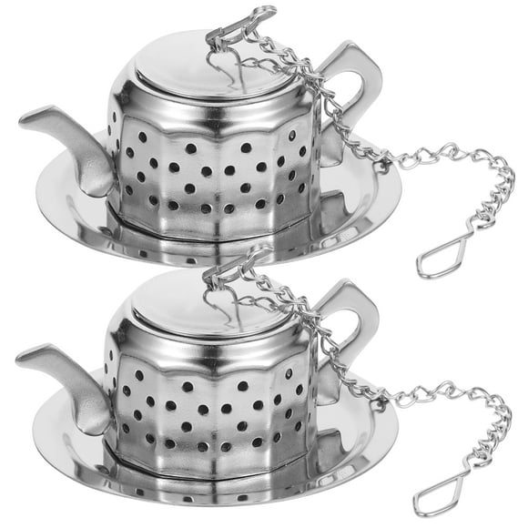 2pcs Stainless Steel Tea Strainer Creative Teapot Shape Tea Infusers Loose Tea Steeper