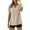 Khaki, variant on 2026 Summer Notch V Neck Lace Patch Short Sleeve T-Shirt, Roll Cuff Loose Casual Flowy Tunic Top