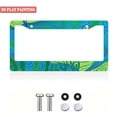 thumbnail image 2 of 1Pack License Plate Frames with Ocean Wave and Aquatic Plants Pattern Includes Screws & Caps Full Accessories Included Size 6.3x12.2inch(16x31cm), 2 of 8