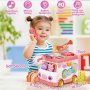 LieGorJi Musical Learning Bus Toys, Baby Montessori Toys for Kids, Educational Developmental Sensory Toy for Toddler, Birthday Gifts for 1-3 3-6 Year Old