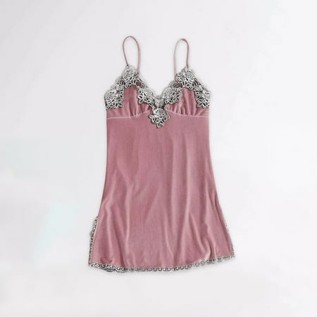 

Ykohkofe Nightgown Gold Velvet Pajamas Lace Robes Underwear Sleepwear Trousers