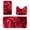 ?? Red_New#5443, variant on Bath Mat Set 3 Pieces Mixed Colors | Soft Velvet Fleece Long Plush | Non Slip Latex Backing | Water Absorbent Thick Washable Rugs | Modern Style | Sizes 15.7x23.6in 15.7x31.5in 15.7x14.9in