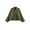 Army green, variant on European and American Autumn/Winter New Arrival Women’s Lapel Zip-Up Drop Shoulder Loose Cropped Wool-Blend Jacket with Shoulder Straps