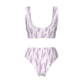 thumbnail image 5 of Daiia Lavender Flowers Women's Bikini Set Two Piece Swimsuit High Waisted Bikini Adjustable Straps Bikini Perfect for Beach, Pool, and Summer Vacation-Large, 5 of 9