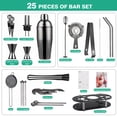 thumbnail image 5 of Biemlerfn 25-Piece Cocktail Shaker Set, Mixology Bartender Kit with Acrylic Stand Stainless Steel Bar Tools, Full Bartender Accessories and Recipe Book, 5 of 9