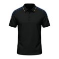 thumbnail image 4 of JTSRKL Mens Color Block Golf Shirts Short Sleeve 3 Button Collared Business Tees Casual Patchwork Lapel Summer Trendy Business Tops, 4 of 6