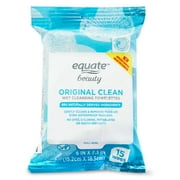 Equate Beauty Original Clean Wet Travel Size Cleansing Towelettes, 15 Towelettes