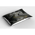 thumbnail image 2 of Ambesonne Black and White Pillow Sham 2 Pack, Asphalt Road, 36"x20", Black Grey Yellow, 2 of 3