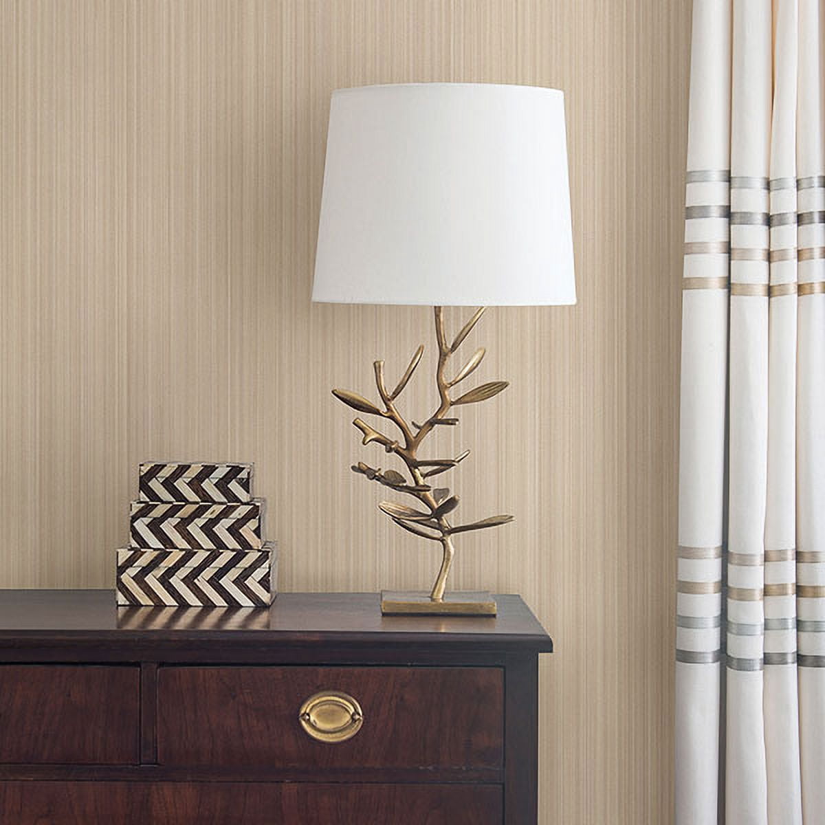 Advantage Tatum Khaki Fabric Texture Wallpaper