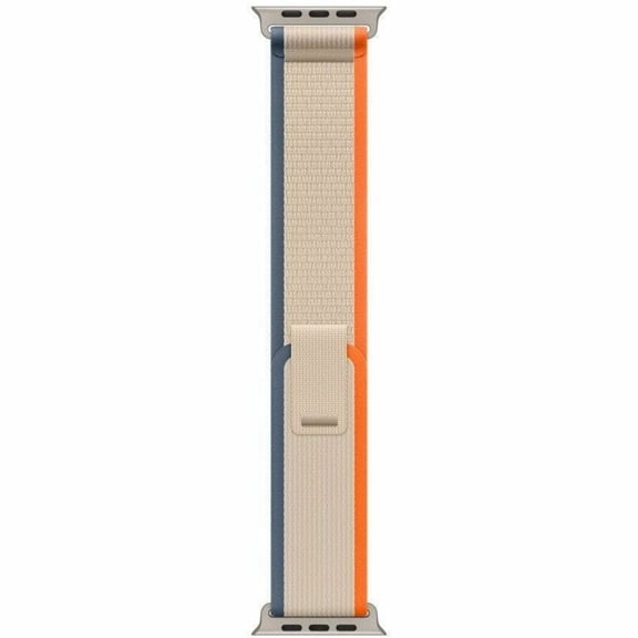 Apple Watch Band - Trail Loop (49mm) - Orange/Beige with Rugged Titanium Finish - S/M