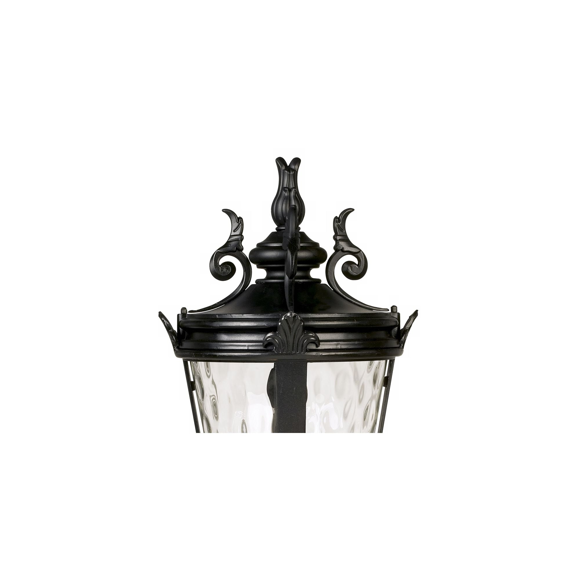 John Timberland Casa Marseille Vintage Outdoor Post Light Textured Black Scroll with Burial Pole 107" Clear Hammered Glass for Exterior Barn Deck Yard