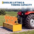 thumbnail image 4 of 3 Point Quick Hitch for Category 1 Tractors, 3000 lbs Capacity with 2 inch Receiver, 5 Level Adjustable Bolt Adapter, Heavy Duty Tractor Attachment Tool Set, Red, 4 of 8