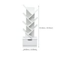 thumbnail image 2 of ORDDIART 1Pcs Streamlined Bookcase White Wooden Multi Layer Storage for Bedroom, 2 of 7