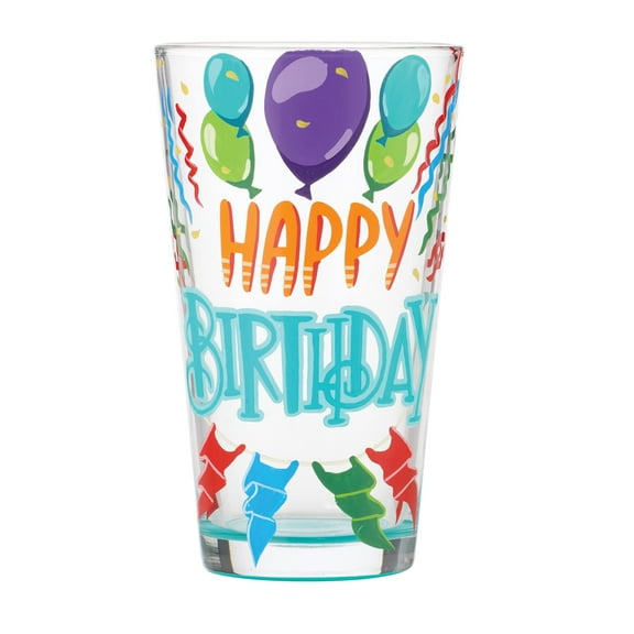 Tabletop Happy Birthday Pint Glass Glass Lolita Hand Painted 6011649