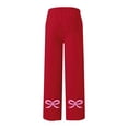 thumbnail image 7 of Womens Sweatpants Valentine's Day Bow Print Relaxed Fit Athletic Pants With Drawstring Casual Sport Pants With Pocket Red XXL, 7 of 7