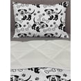 thumbnail image 3 of Bones Comforter & Sham Bedding Set, Monochrome Style Pattern of Puppy Paws on a Plain Background, 3 pcs Duvet Set Microfiber Filling Quilt, 5 Sizes, Charcoal Grey and White, by Ambesonne, 3 of 4