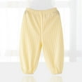 thumbnail image 2 of LIIPEE Girls Boys Harem Pants Spring Autumn Loose Solid Color Stretch Elastic Waist Wide Leg Ankle-Tied Pants Baby Versatile Daily Pants,Yellow,1-2 Years, 2 of 6