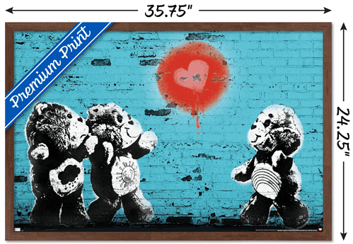 Care Bears - Heart Balloon Wall Poster, 22.375" x 34" Framed